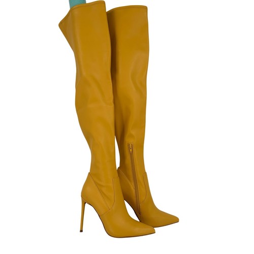 Steve Madden Damen gelbe Viktory Overknee Stiefel neu ohne Etikett Größe 6 - Bild 2 von 10
