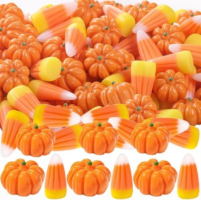 70pcs Halloween Mini Pumpkins Candy Corns Decorats