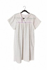 Vintage White Floral Nightgown Lace Trim Cottagecore Sleep Dress 130