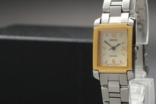 Montre Femme Vintage 1998 Seiko Exceline 1F21-5D70 Tank Two-Tone Quartz JAPON