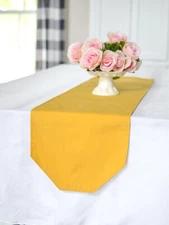 24 x 12 inch gold table runner, solid yellow bureau scarf