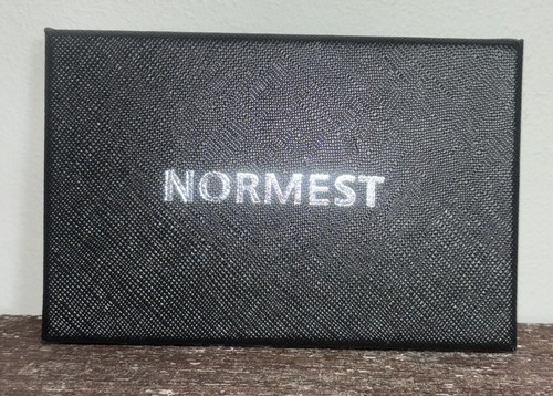 Normest AirTag Geldbörse schwarz kariert Metall schmal Geldklammer mit Box Artikel#206 - Bild 5 von 5