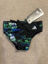 Adidas Boys Swim Brief Blue Green Size 22 NWT  34