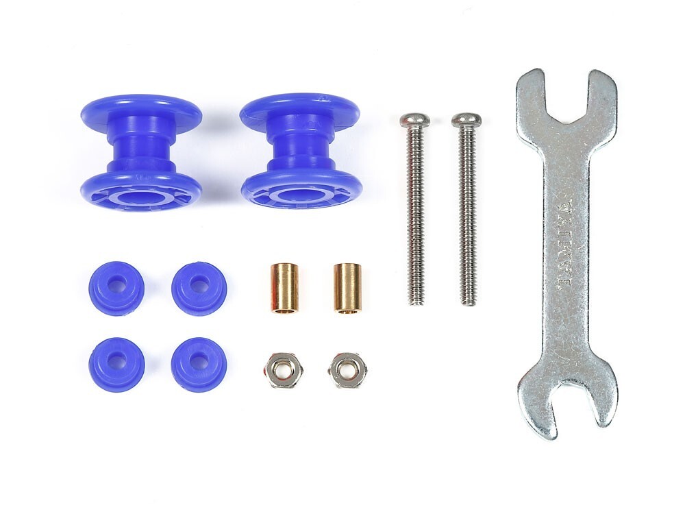 Tamiya MINI 4WD LOW FRICTION PLASTIC DOUBLE ROLLERS (BLUE/13-13mm