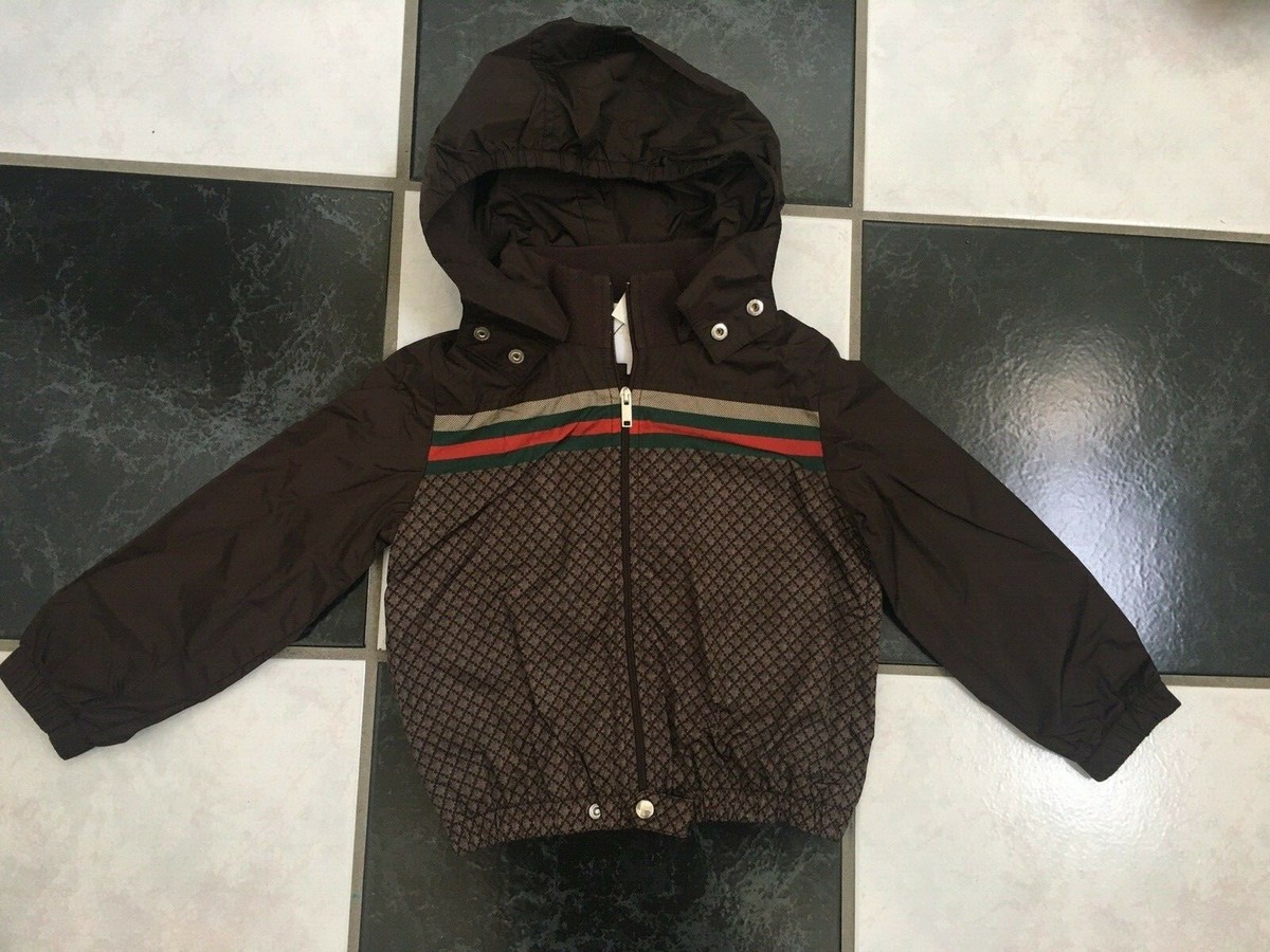NWT 100% AUTH Gucci Kids Diamante Hooded Track Jacket In