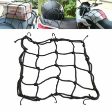 Cargo Net Motorcycle Helmet Mesh Luggage Tie Down Adjustable Black Bungee Cord