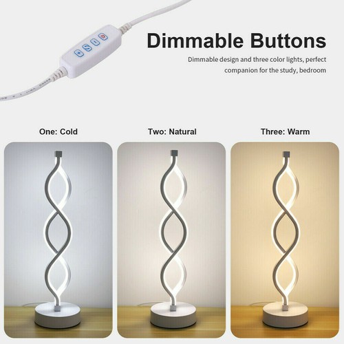 Creative Spiral Table Lamp Dimmable Modern LED Light For Bedroom Minimalist Deco - Picture 6 of 12