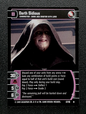 DARTH SIDIOUS 2005 STAR WARS REVENGE OF THE SITH TRADING CARD GAME