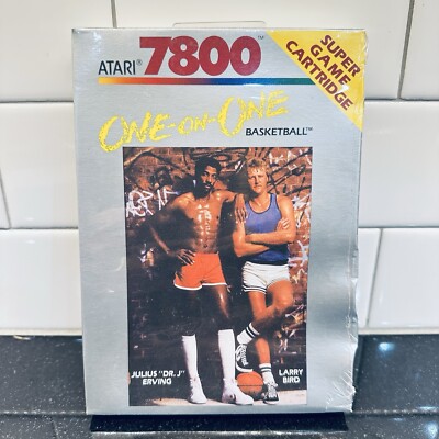 JULIUS ERVING vs. LARRY BIRD One-on-One Basketball  Atari 7800 1987 NOS dented