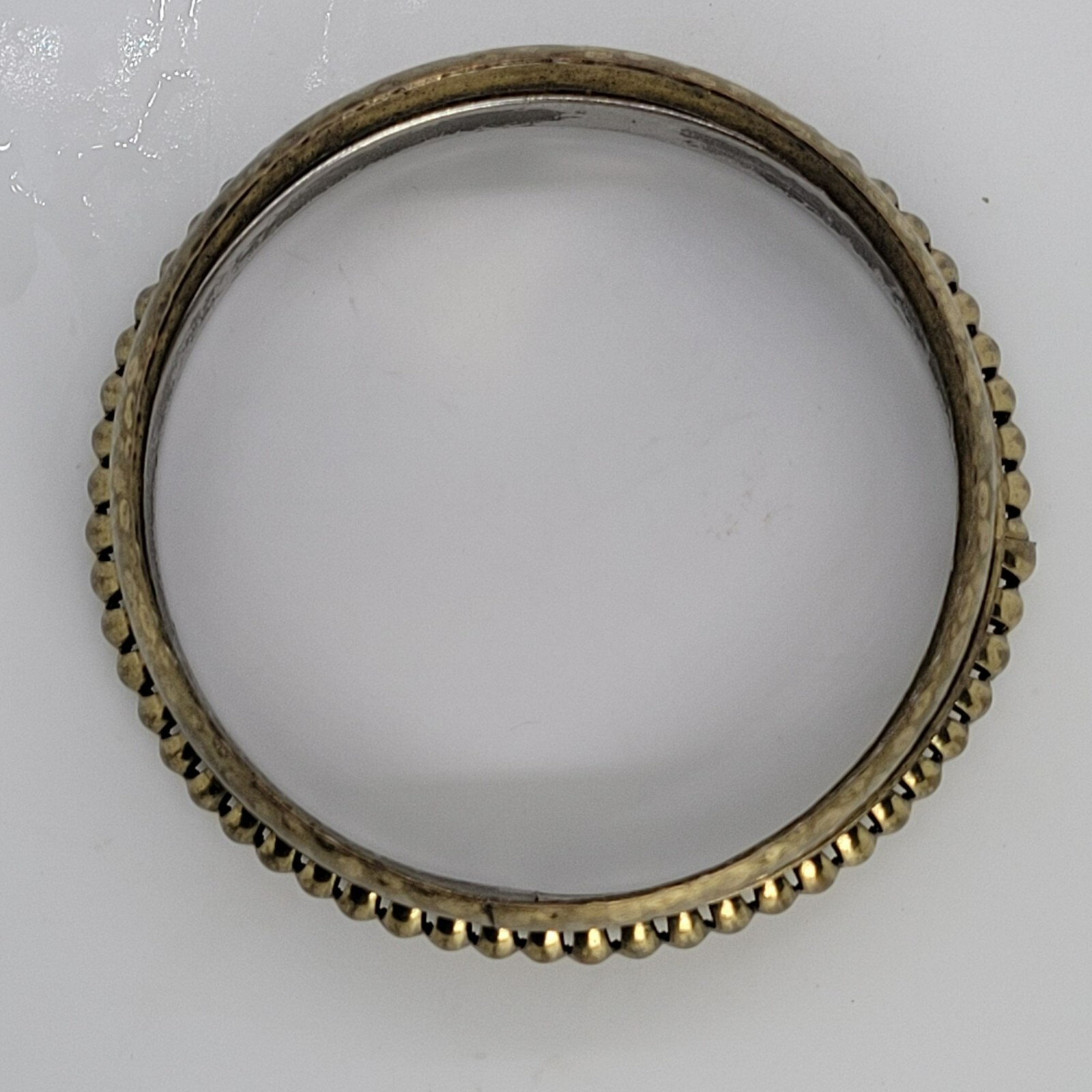 Bracelets (2) Brass Look Stackable 2.5" - image 4