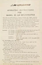 Realistic/Radio Shack/Micronta 22-049 Multi-Tester Operating Manual / Schematic