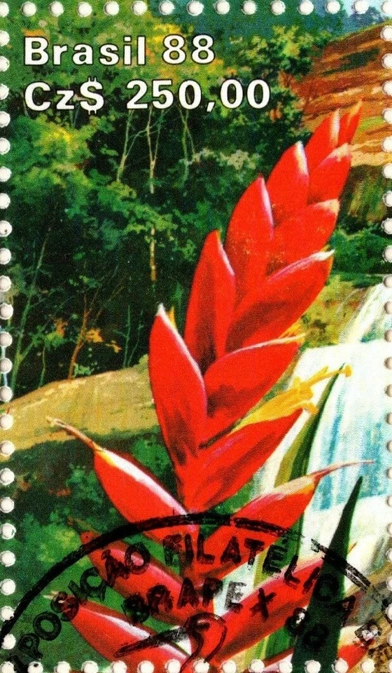 BRAZIL1988 FDC SHEET ECOLOGICAL PRESERV. BIRDS, FLOWERS, PARROT, BRAPEX   - Image 4 of 4