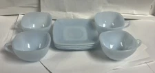 Set of 4 Fire King Anchor Hocking Lt Blue CHARM Azur Ite Azurite Cups & Saucers