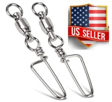 #5/25Pcs Fishing Ball Bearing Swivel with Coast Lock Stainless steel Swivel Snap