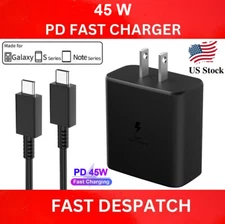45W Super Fast Wall Charger Type USB-C Charging Cable For Samsung Galaxy S23 S22