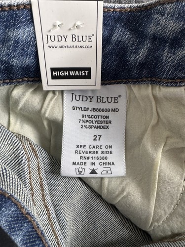 Judy Blue Straight Crop Jeans Size 27 Distressed High Rise NWT JB88808 MD - Picture 16 of 19