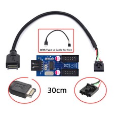 Cablecy USB 3.1 Front Panel Header Type-E to 4pin IDC Housing USB Type-A 1 to 2