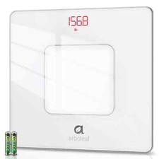 Arboleaf Digital Bathroom Scale White Tempered Glass LED Display CS20H 400lb Max