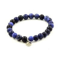 Armband Sodalit Perlen 8 Mm. Hergestellt In Frankreich.