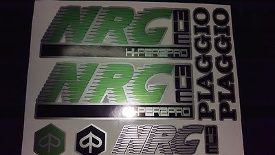 Piaggio NRG MC3 Decals Sticker kit graphics Green/Silver/Black