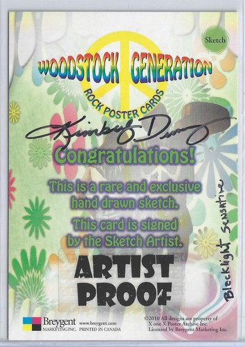 Woodstock Generation Sketch Kimberly Dunaway Jimi Hendrix AP Breygent KAC - Picture 2 of 2