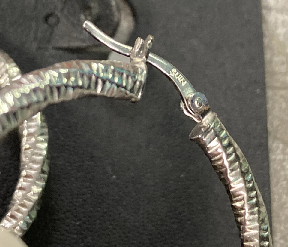 Pendientes de aro enchapados en plata para joyería de moda Foto 4 de 4