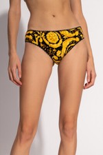 VERSACE Barocco Gold  Black Print Brief Panties L16615 Size 2 I / 34 US