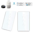 1/2/3 Gang Smart Home WiFi Touch Light Wall Switch Panel For Alexa / Google Home