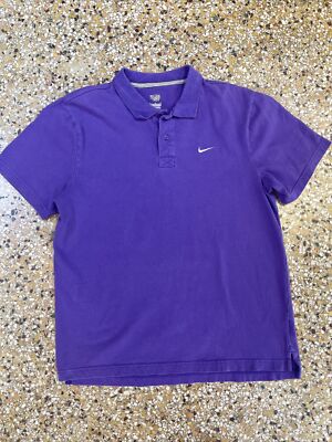 Vintage Nike, the Athletic Dept Men’s Large Purple Polo Shirt Swoosh  Embroidered