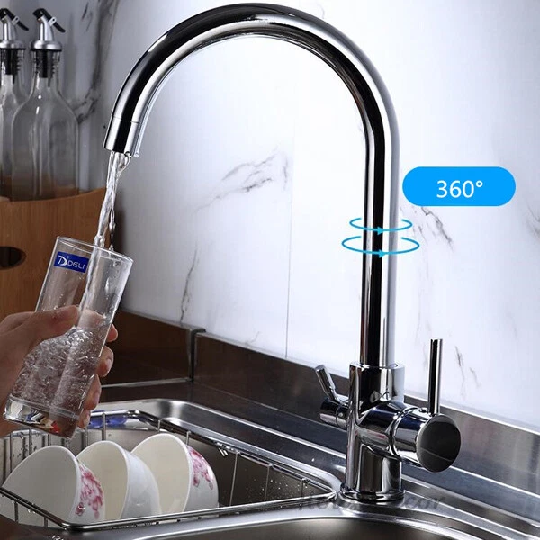 Chrome Kitchen Sink RO Purification Faucet 3 Way Tap for Filtered Drinking Water - Image 4 of 4