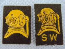 Original PAIR British Army Diver & Shallow Water Cloth Badges / Patches