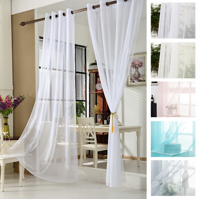 WOLTU Voile Gardine transparent Stores Ösen Vorhang Fensterschal für Wohnzimmer