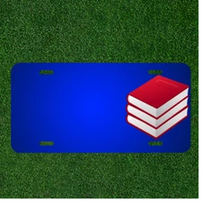 Custom Personalized License Plate With Add Names To Books Pile Red Reader