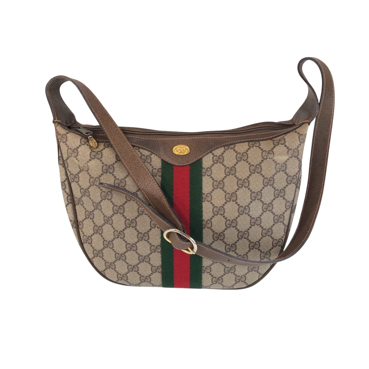 GUCCI Ancien sac à bandoulière Gucci Web Stripe 68 001 3840 GG Supreme Canvas GG
