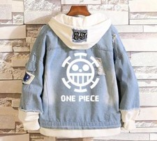 One Piece Trafalgar Law Cosplay Anime Cappuccio Jeans Giacca Hooded Jacket