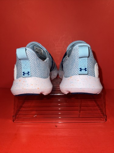 Under Armour. SURGE 3 SLIP GS 'PAINT SPLATTER'. Blue Slip On. Sz 5Y / 6.5 W - Picture 4 of 7
