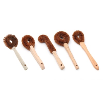Kitchen Wooden Handle Fiber Cleaning Brush Dish Bottle Scrub Wash Tool
