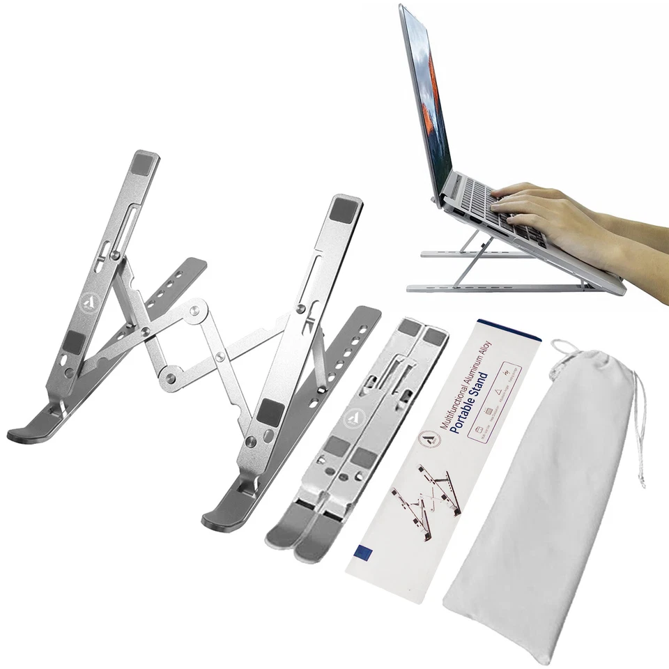 ABravo Anti-Slip Aluminum Ergonomic Universal Laptop Stand, 7 Angles Adjustable - Image 2 of 4
