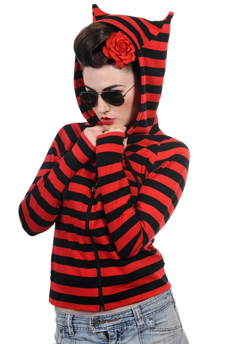 Emo striped best sale hoodie