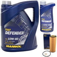 ÖL Set Mannol Defender 10W-40 API SN 6 Liter + ÖLfilter SH414P FüR Mercedes Benz