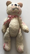 Teddy Bear Made From Antique Vintage Handmade Quilt Button Joints 15  