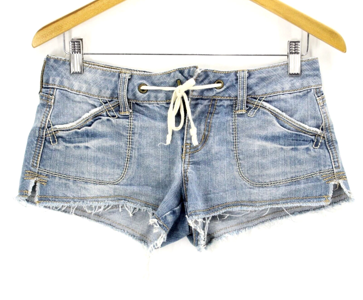 Distressed drawstring hotsell denim shorts