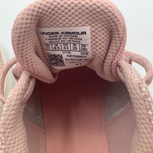 NWOB Women’s Under Armour Pink Ripple Sneakers Size 11 Number 3021490-600 - Picture 5 of 9