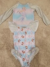 Disney Frozen Swimsuit And Top Rashguard Size 4 Kids