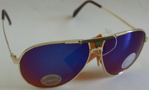 NWT True Vintage Aviator frame w/ true blue blocker w/ De'Vons logo sunglasses - Picture 3 of 10