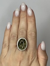 Genuine Baltic Amber Stone Ring with Sterling Silver.GREENISH Amber Stone Ring.