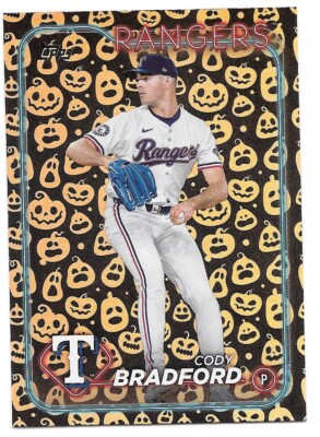2024 Topps Update Series Cody Bradford Pumpkin Foil Texas Rangers 