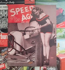 1949 SPEED AGE Magzine Auto Racing Hot Rod Flathead 1932 ScTa Stock Car Race vtg