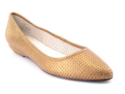 New STEVE MADDEN Women Bronze Leather Ballet Flat Slip On Shoe Sz M