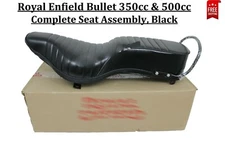 "Complete Seat Assembly" nero per Royal Enfield Bullet 350cc e 500cc